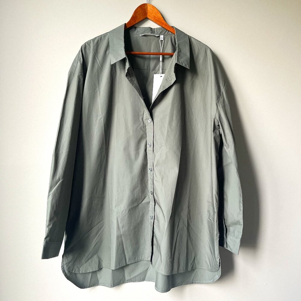 Max Cocos long buttoned shirt in Olive green size XXL